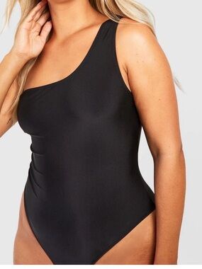 Classic Swimsuits for All One-Shoulder Black Womens Swimsuit Sz 18